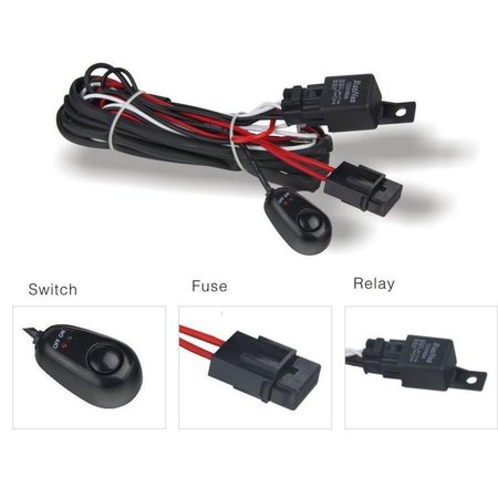 DV8 For Use With  Lights Relay Fuse and Switch WIRE HARNESS